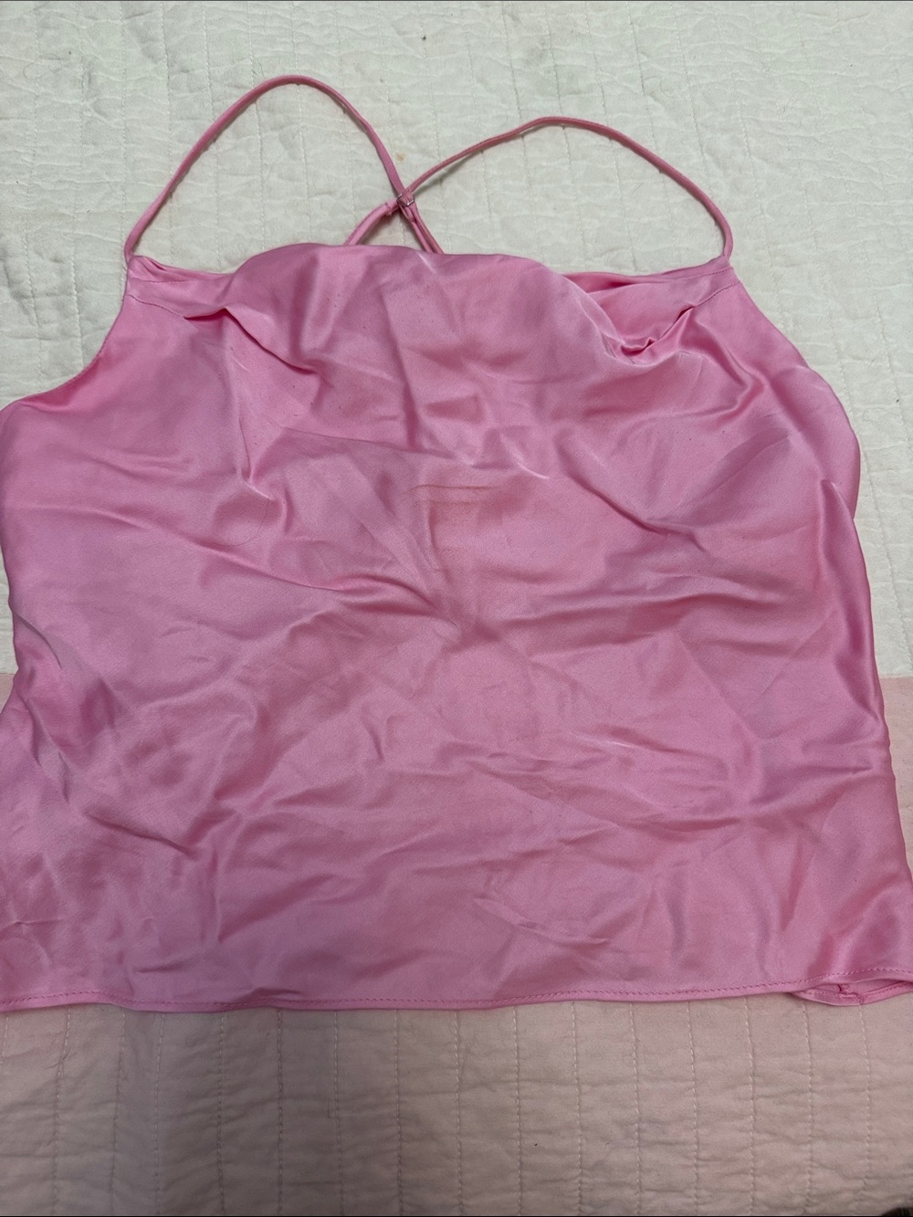 Zara Pink Satin Spaghetti Strap Camisole